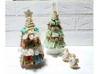 【お子さま連れ限定】おしゃれで可愛い♡インド刺繍リボンでクリスマスツリーを作ろう！